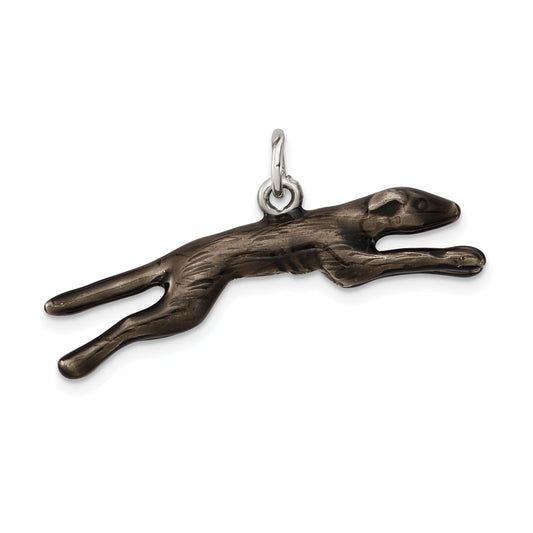 Sterling Silver Enameled Greyhound Dog Charm