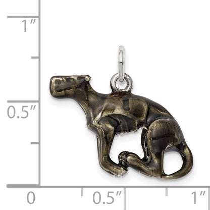 Sterling Silver Enamel Medium Greyhound Charm