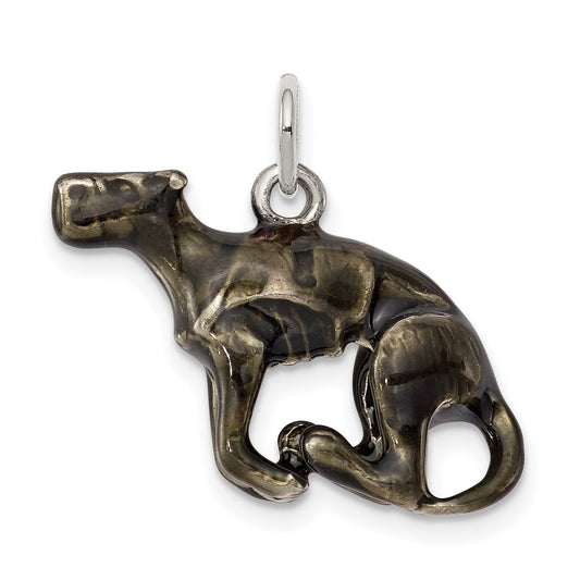 Sterling Silver Enamel Medium Greyhound Charm