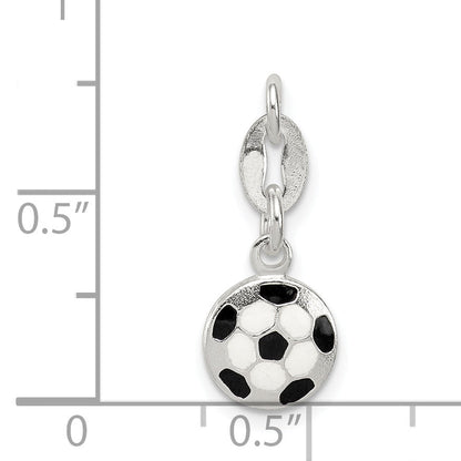 Sterling Silver Enameled Soccer Ball Charm