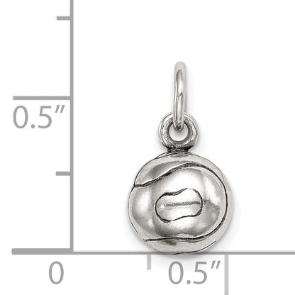 Sterling Silver 3D Antiqued Tennis Ball Charm