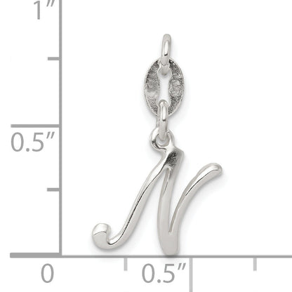 Sterling Silver Letter N Initial Charm