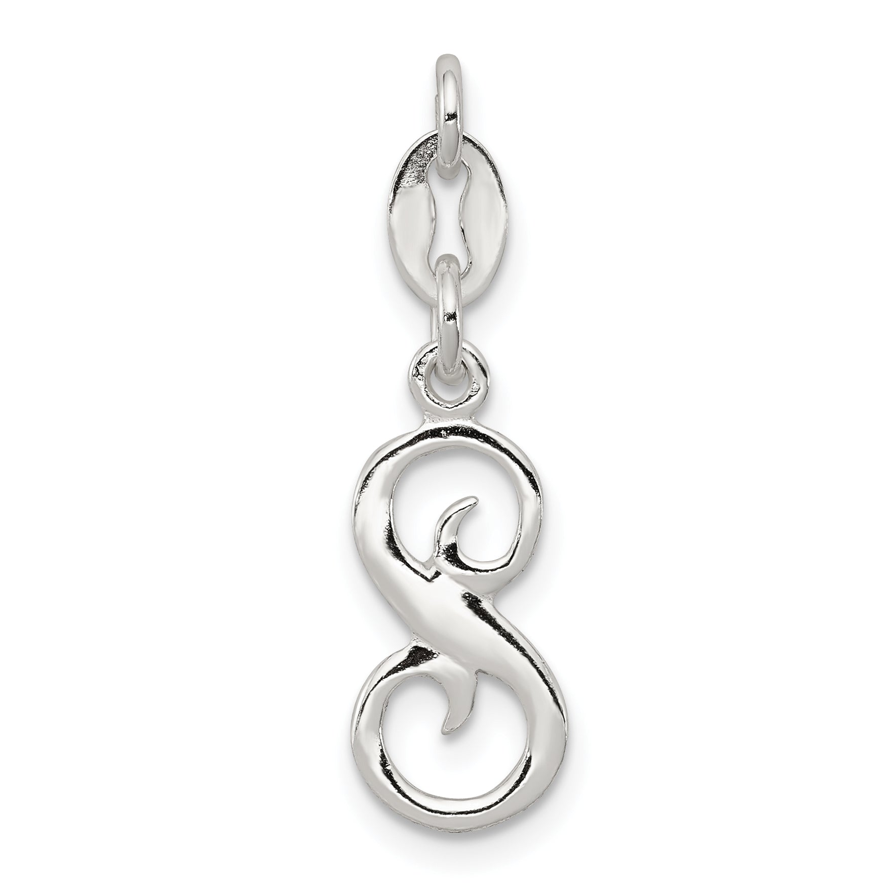 Sterling Silver Letter S Initial Charm