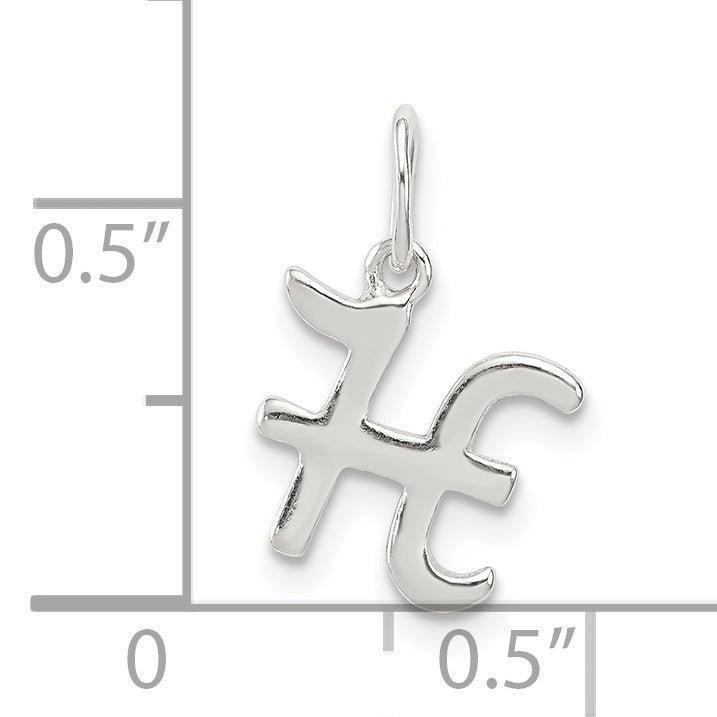 Sterling Silver Letter H Initial Charm