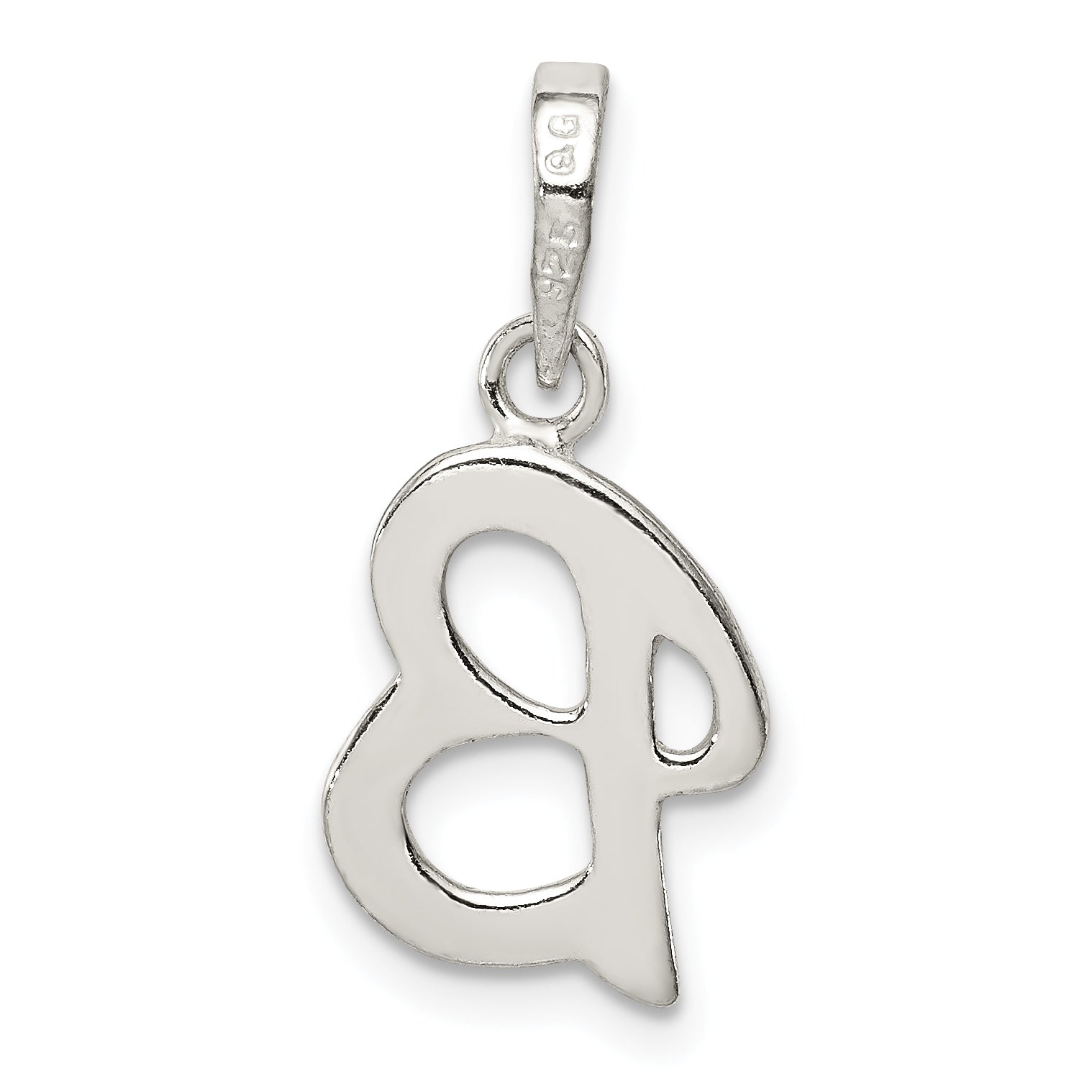 Sterling Silver Letter B Initial Pendant