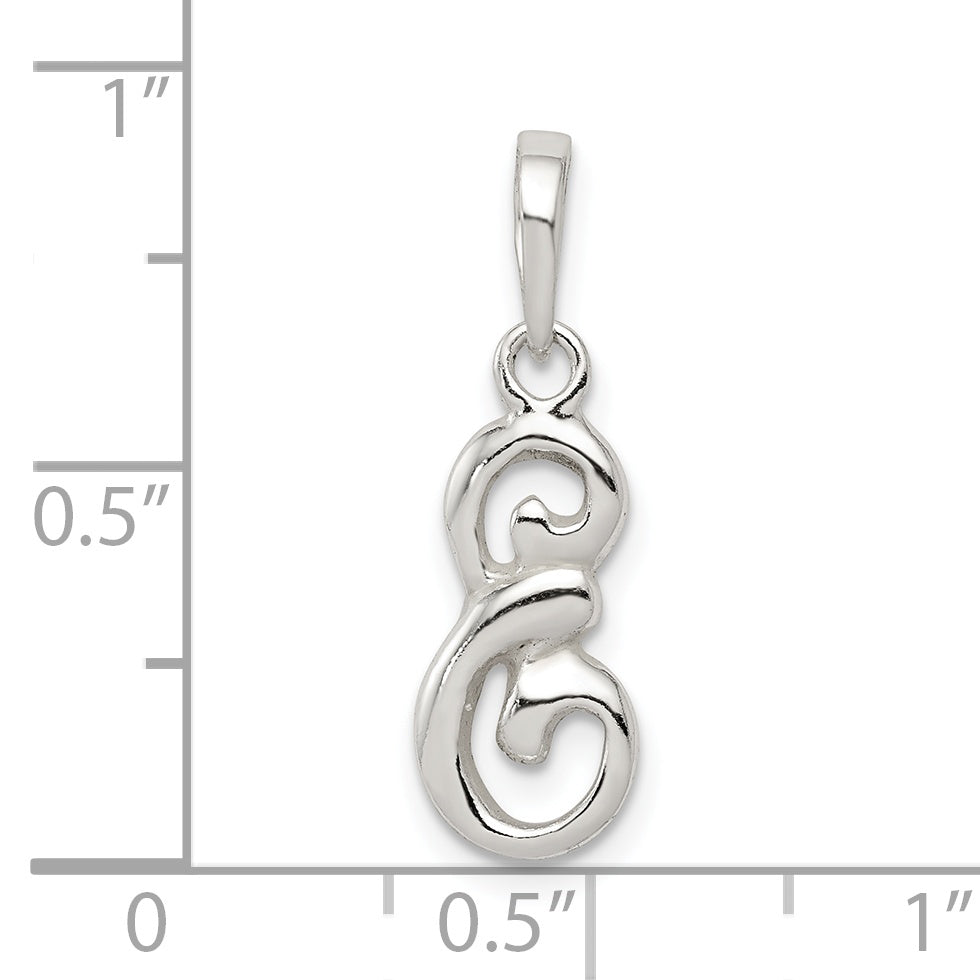 Sterling Silver Letter E Initial Pendant
