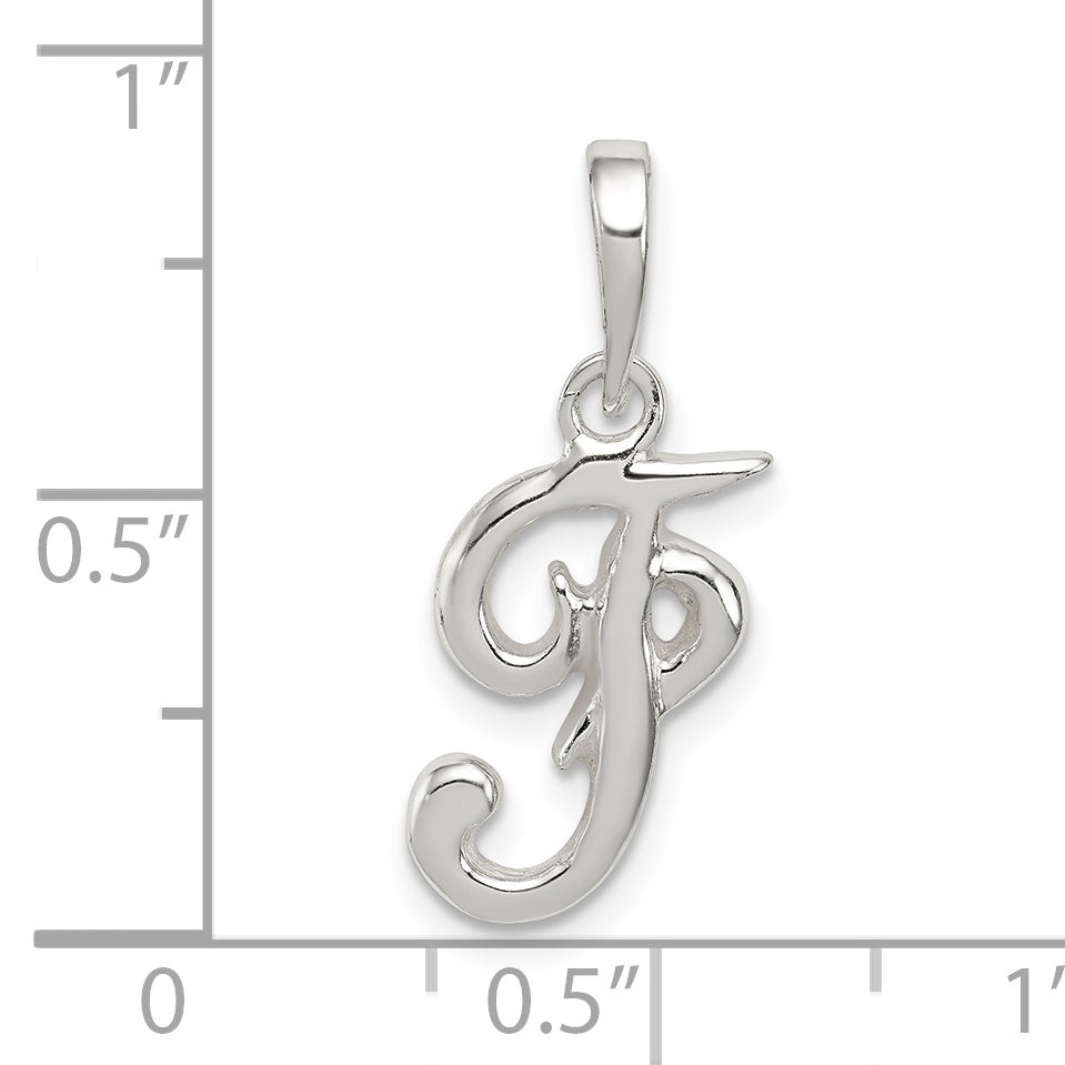 Sterling Silver Letter F Initial Pendant