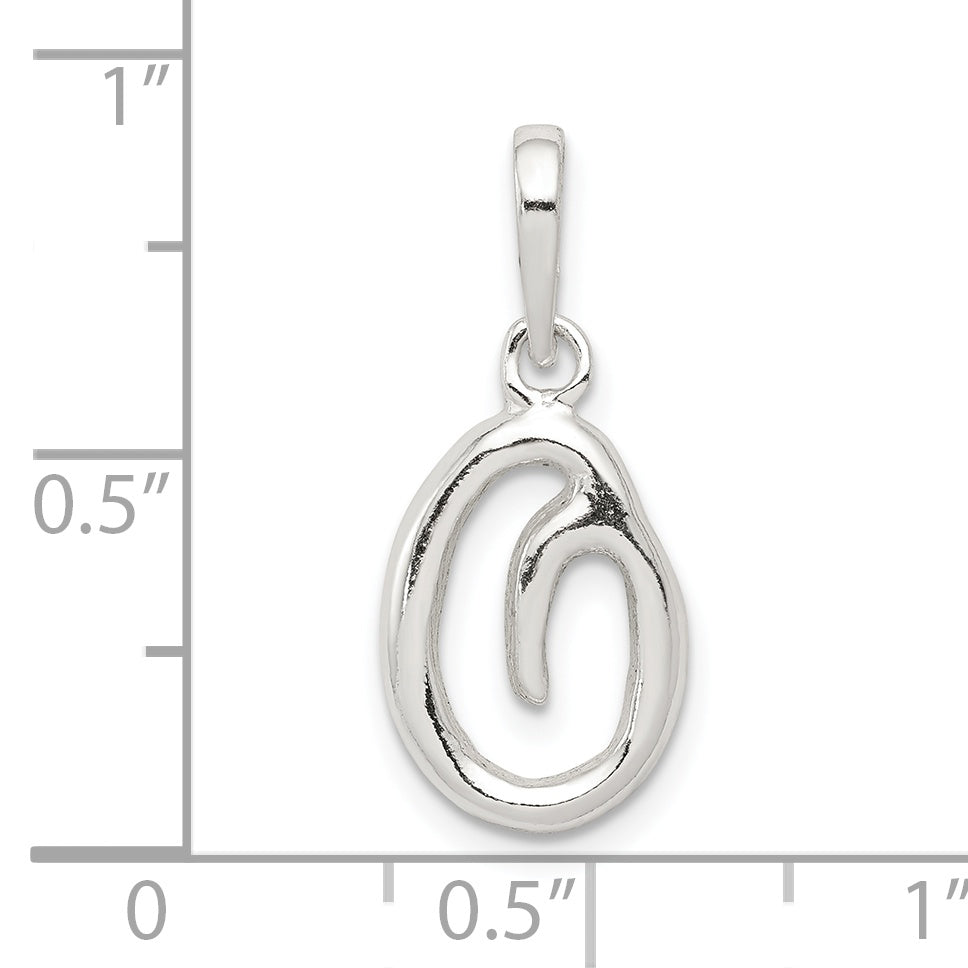 Sterling Silver Letter O Initial Pendant