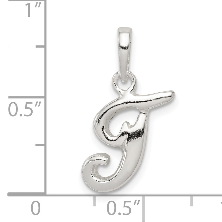 Sterling Silver Letter T Initial Pendant