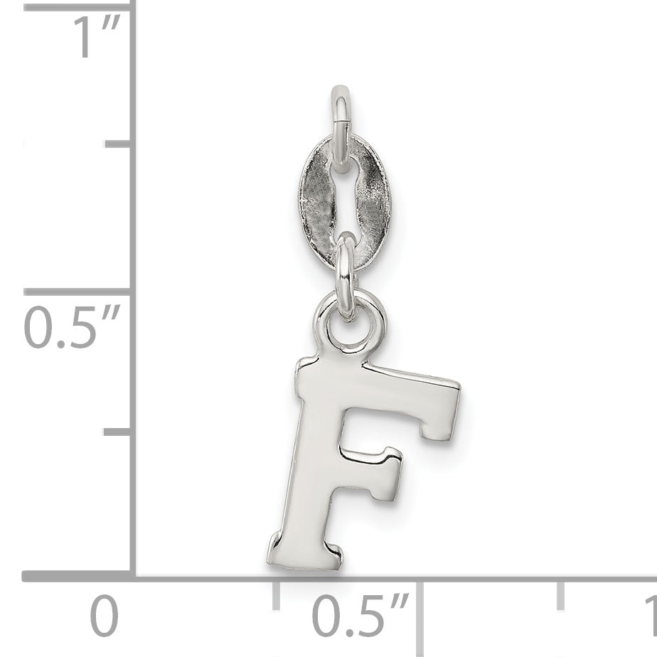 Sterling Silver Letter F Initial Charm