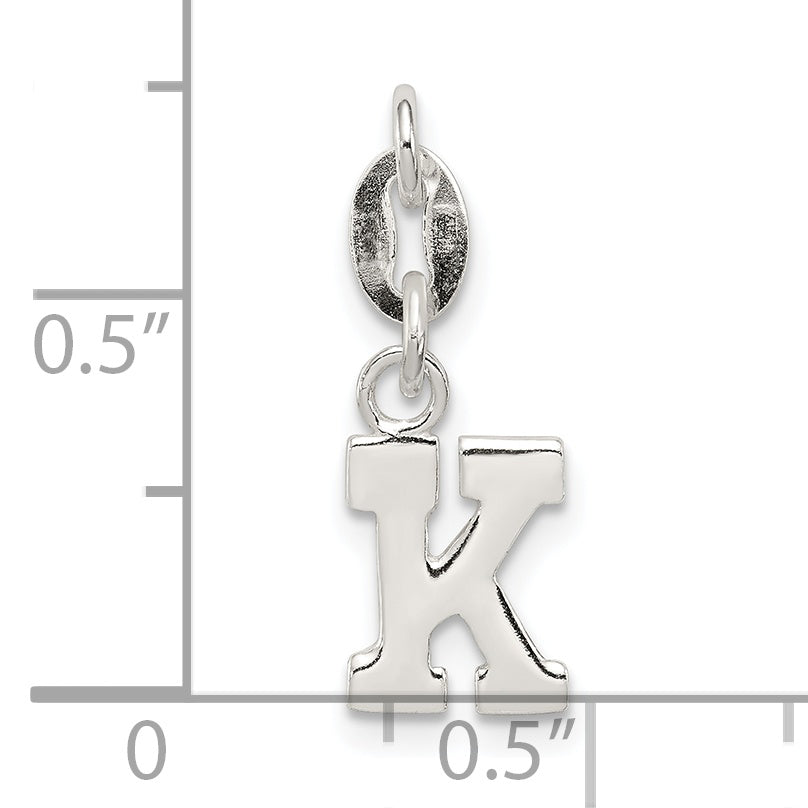 Sterling Silver Letter K Initial Charm