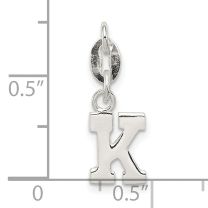 Sterling Silver Letter K Initial Charm