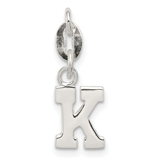 Sterling Silver Letter K Initial Charm