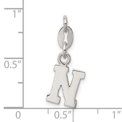 Sterling Silver Letter N Initial Charm