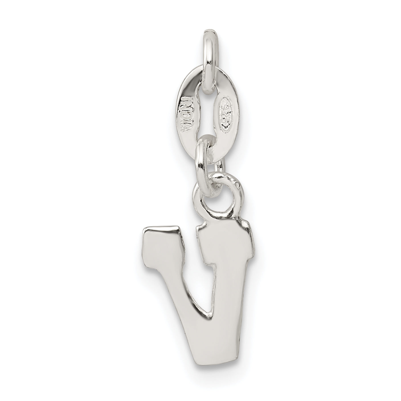 Sterling Silver Letter V Initial Charm