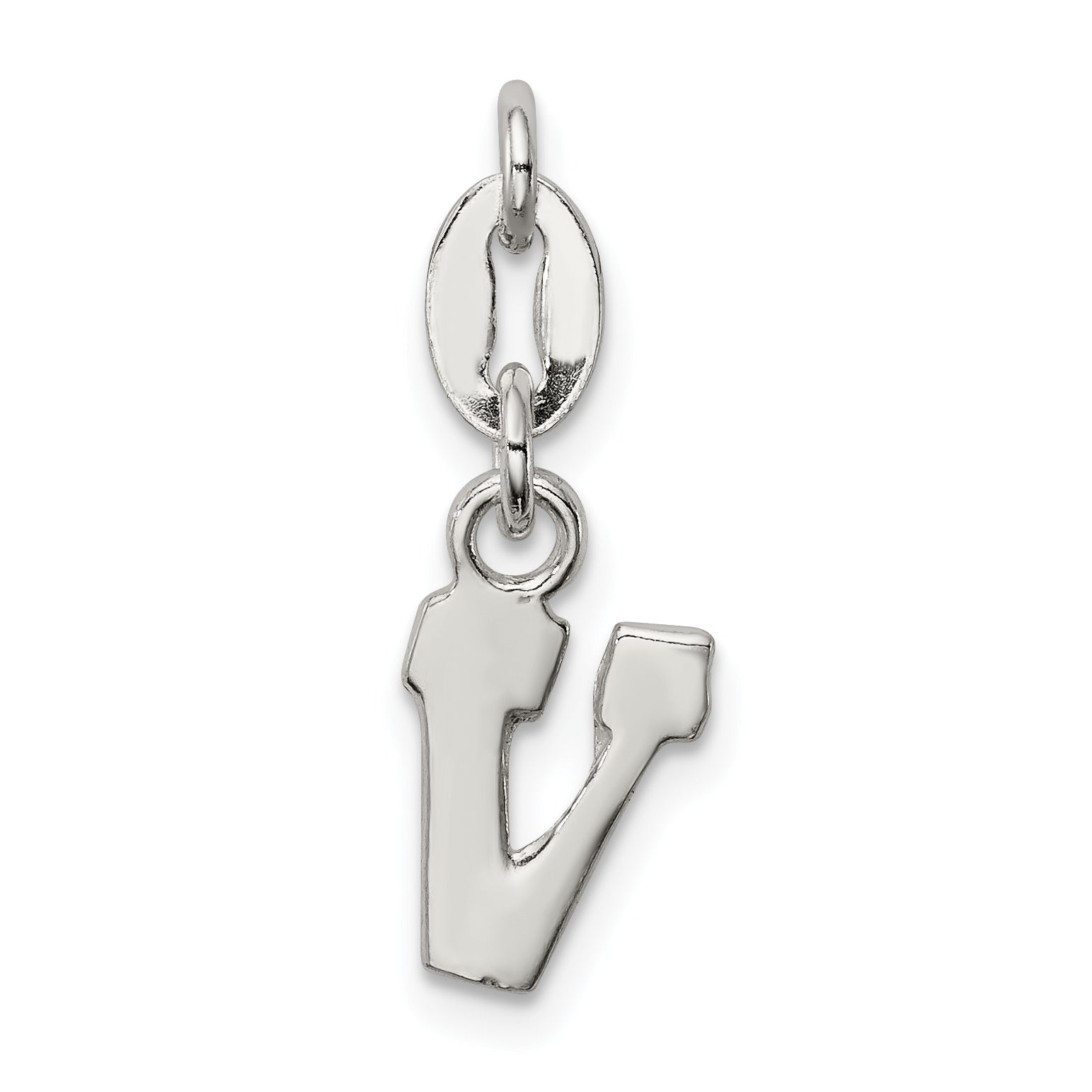 Sterling Silver Letter V Initial Charm