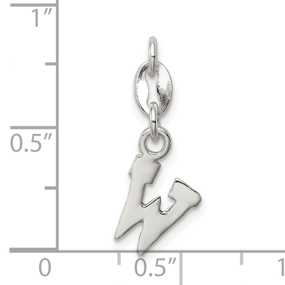 Sterling Silver Letter W Initial Charm