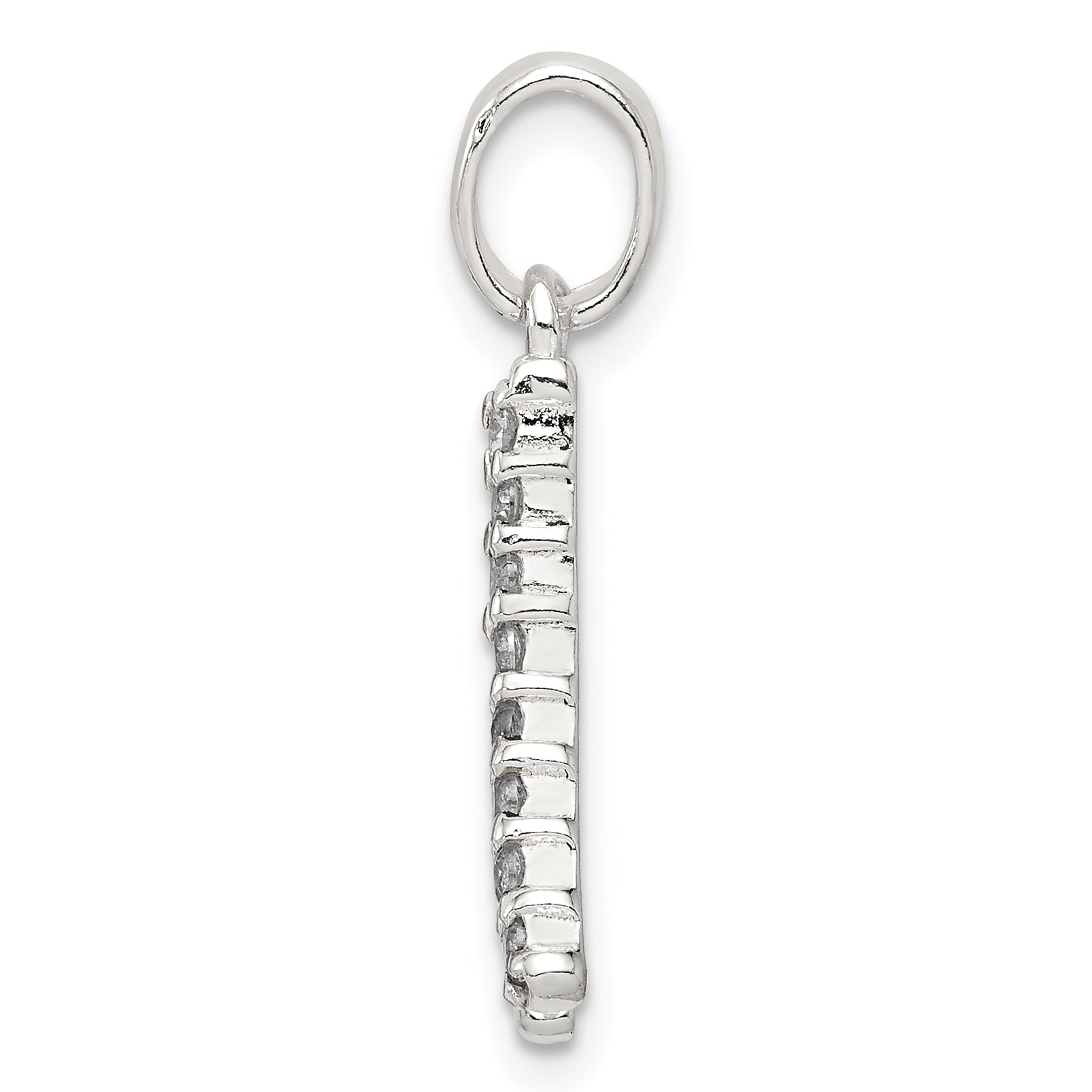 Sterling Silver Cz Letter A Initial Pendant