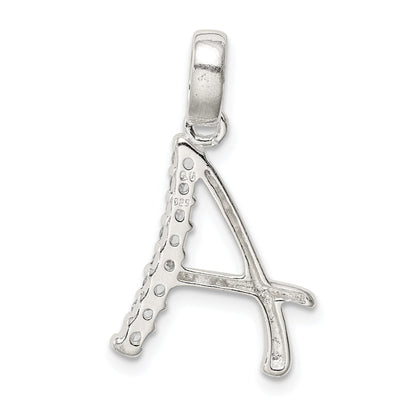 Sterling Silver Cz Letter A Initial Pendant
