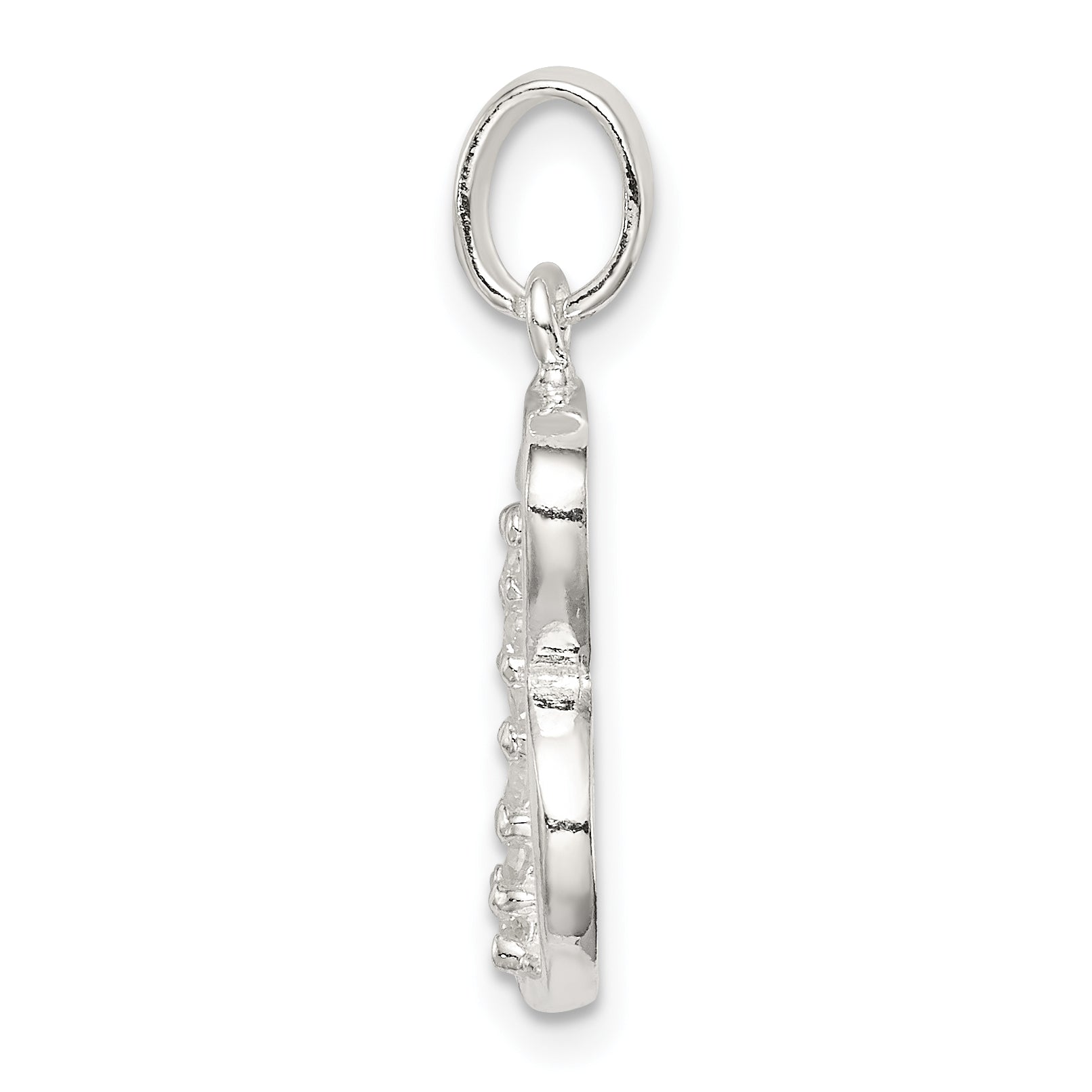 Sterling Silver Cz Letter B Initial Pendant