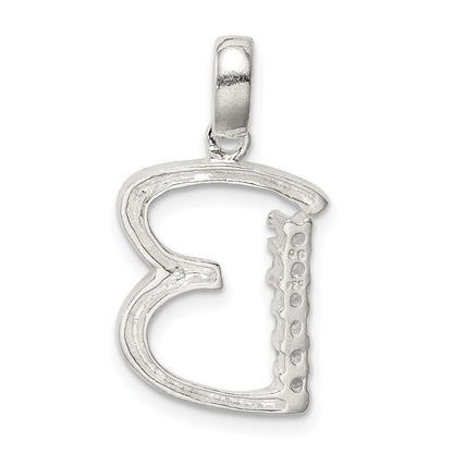 Sterling Silver Cz Letter B Initial Pendant