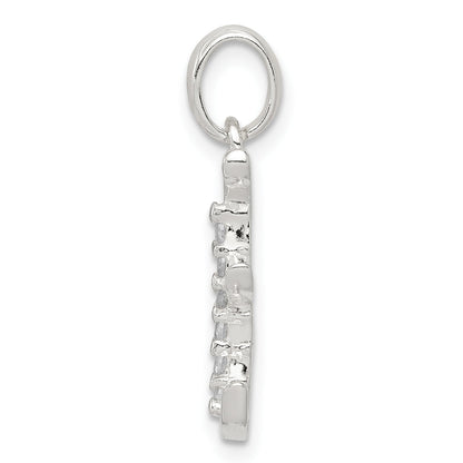 Sterling Silver Cz Letter E Initial Pendant