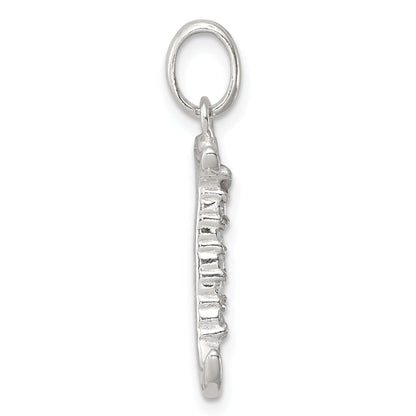 Sterling Silver Cz Letter J Initial Pendant