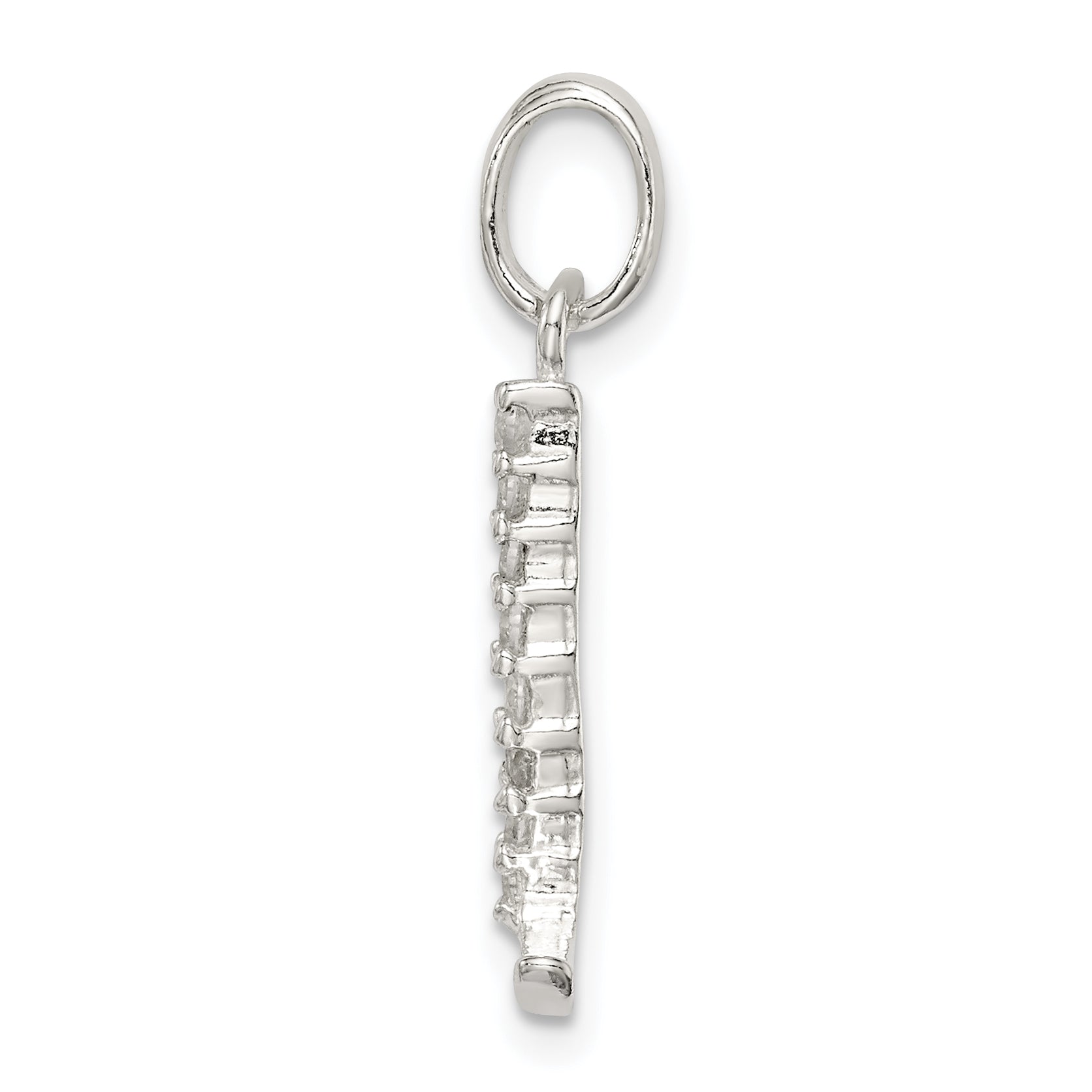 Sterling Silver Cz Letter L Initial Pendant