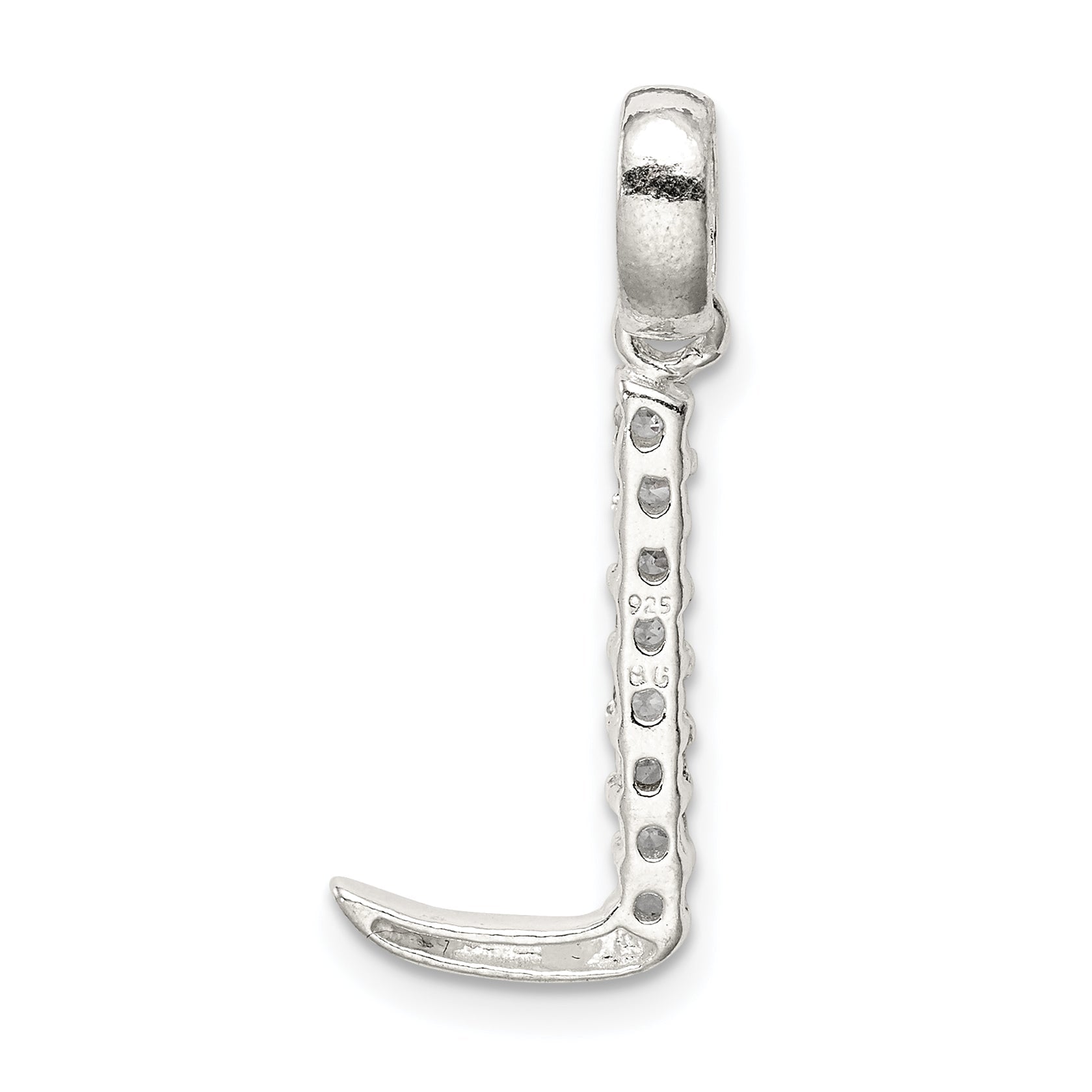 Sterling Silver Cz Letter L Initial Pendant