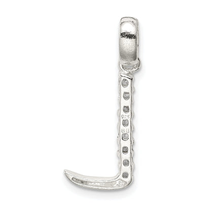 Sterling Silver Cz Letter L Initial Pendant
