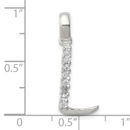 Sterling Silver Cz Letter L Initial Pendant