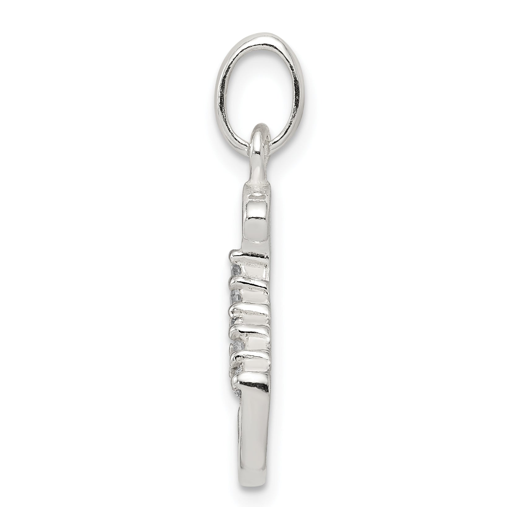 Sterling Silver Cz Letter S Initial Pendant