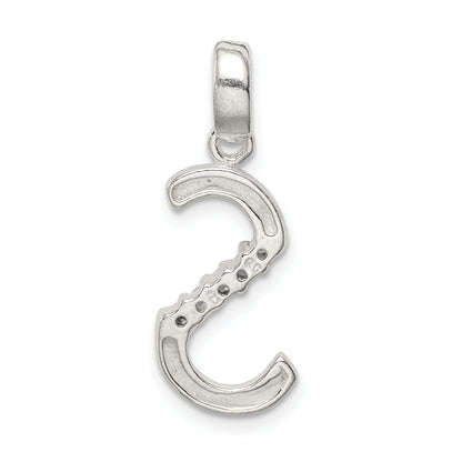 Sterling Silver Cz Letter S Initial Pendant