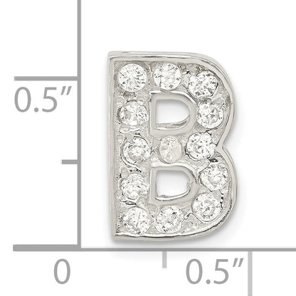Sterling Silver Cz Initial B Charm