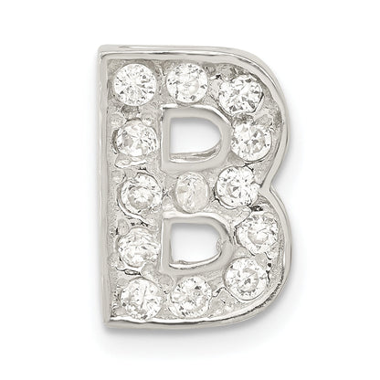 Sterling Silver Cz Initial B Charm