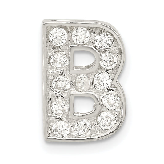Sterling Silver Cz Initial B Charm