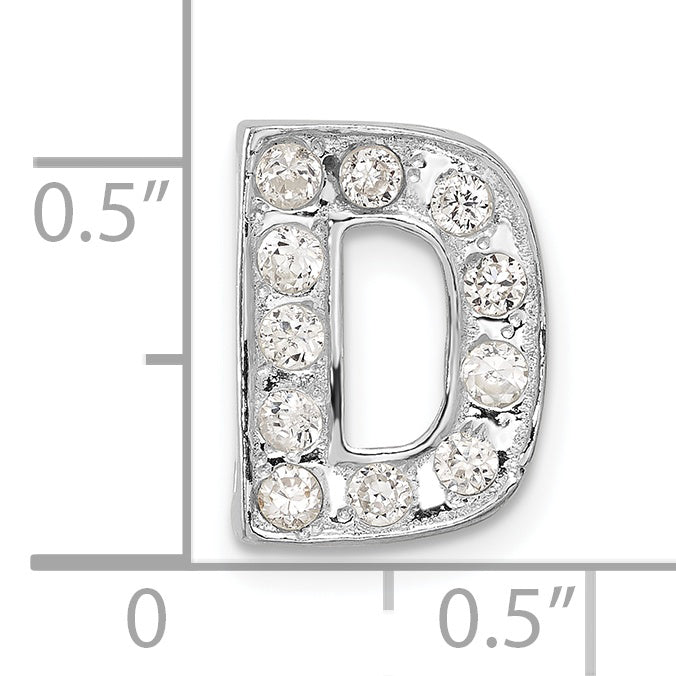 Sterling Silver Cz Initial D Charm