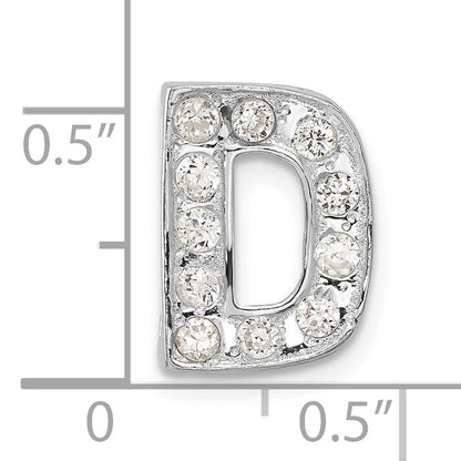 Sterling Silver Cz Initial D Charm