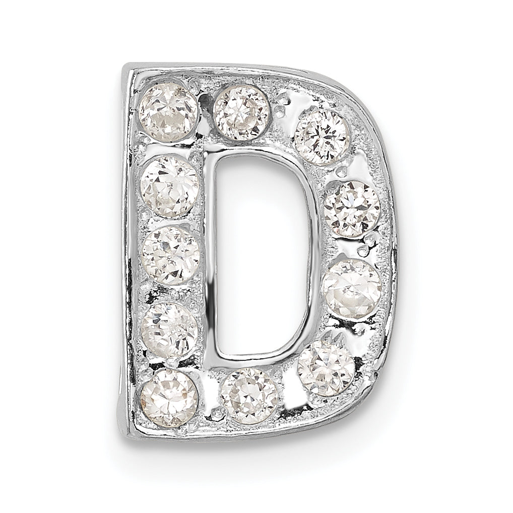Sterling Silver Cz Initial D Charm