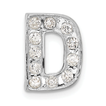 Sterling Silver Cz Initial D Charm