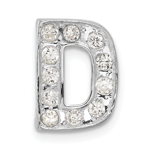 Sterling Silver Cz Initial D Charm