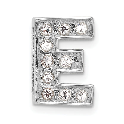 Sterling Silver Cz Initial E Charm