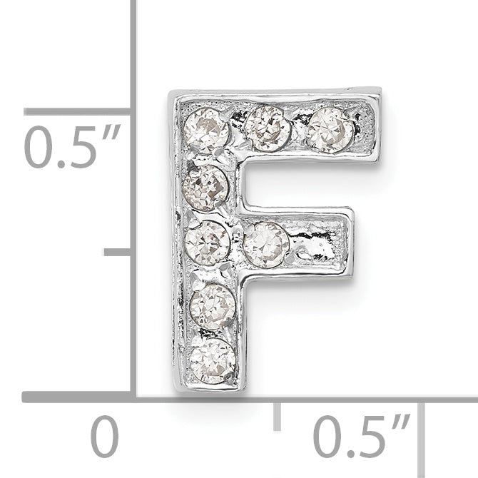 Sterling Silver Cz Initial F Charm