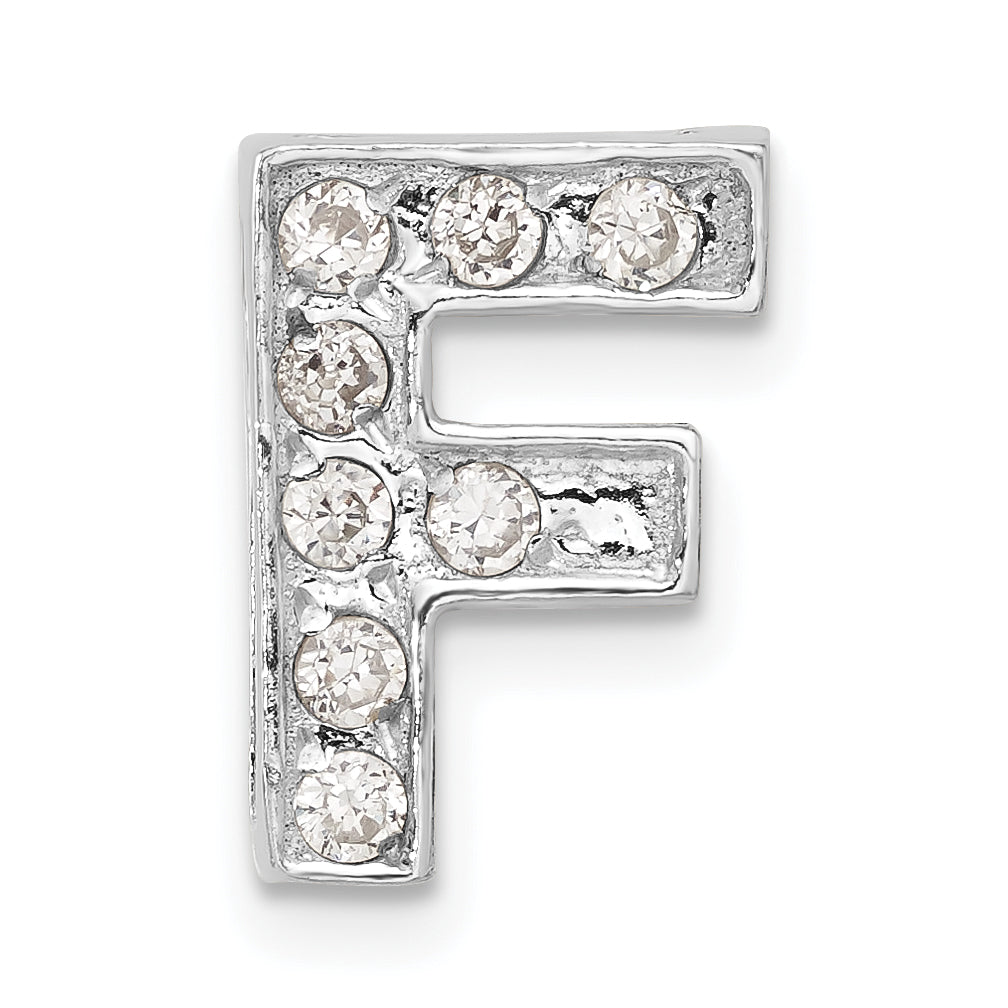 Sterling Silver Cz Initial F Charm
