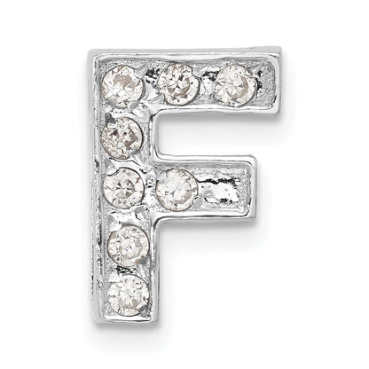 Sterling Silver Cz Initial F Charm