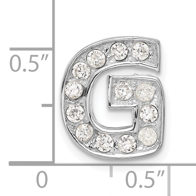Sterling Silver Cz Initial G Charm