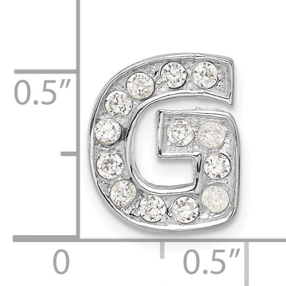Sterling Silver Cz Initial G Charm