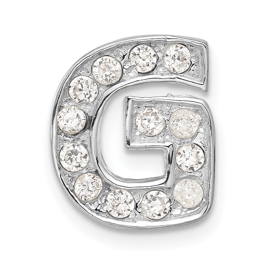 Sterling Silver Cz Initial G Charm