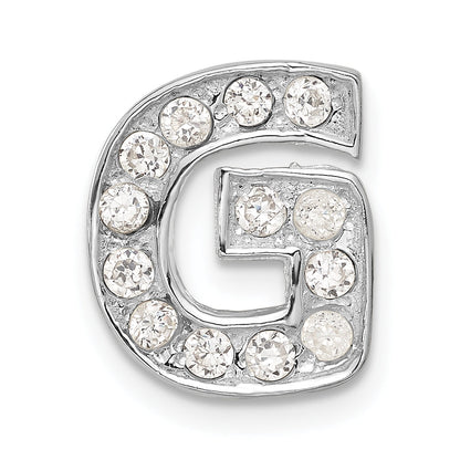 Sterling Silver Cz Initial G Charm