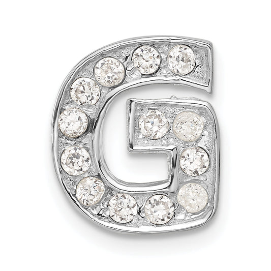 Sterling Silver Cz Initial G Charm